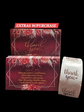 NWT - 550ct. 50 Thank You Cards, 500 Stickers Bonus 3 Random Polymailers